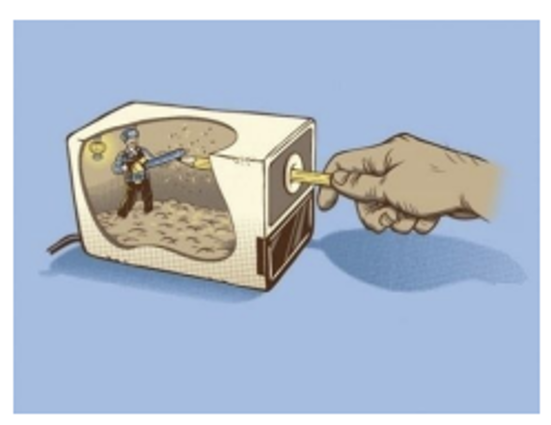 Forced perspective of snowboarder on the moon